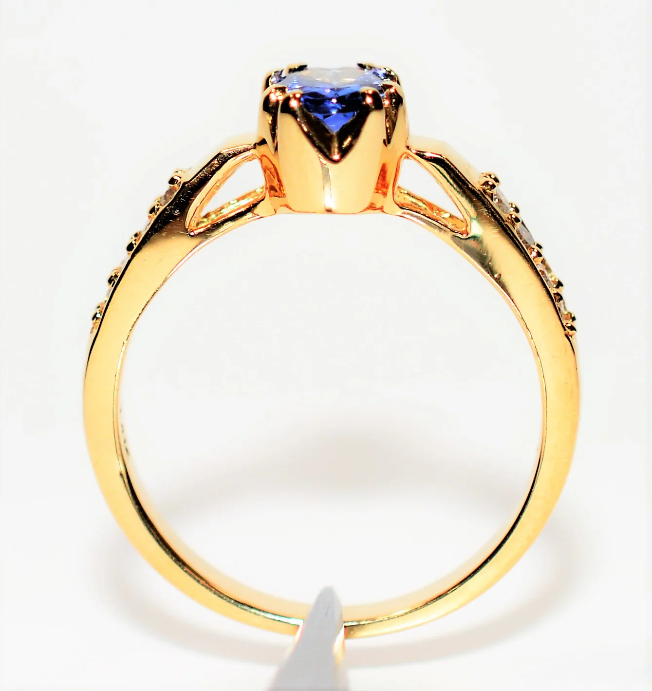 Natural Tanzanite & Diamond Ring 14K Solid Gold .78tcw Engagement Ring Gemstone Ring Bridal Jewelry Wedding Ring Tanzanite Ring Women's Ring - Image 3