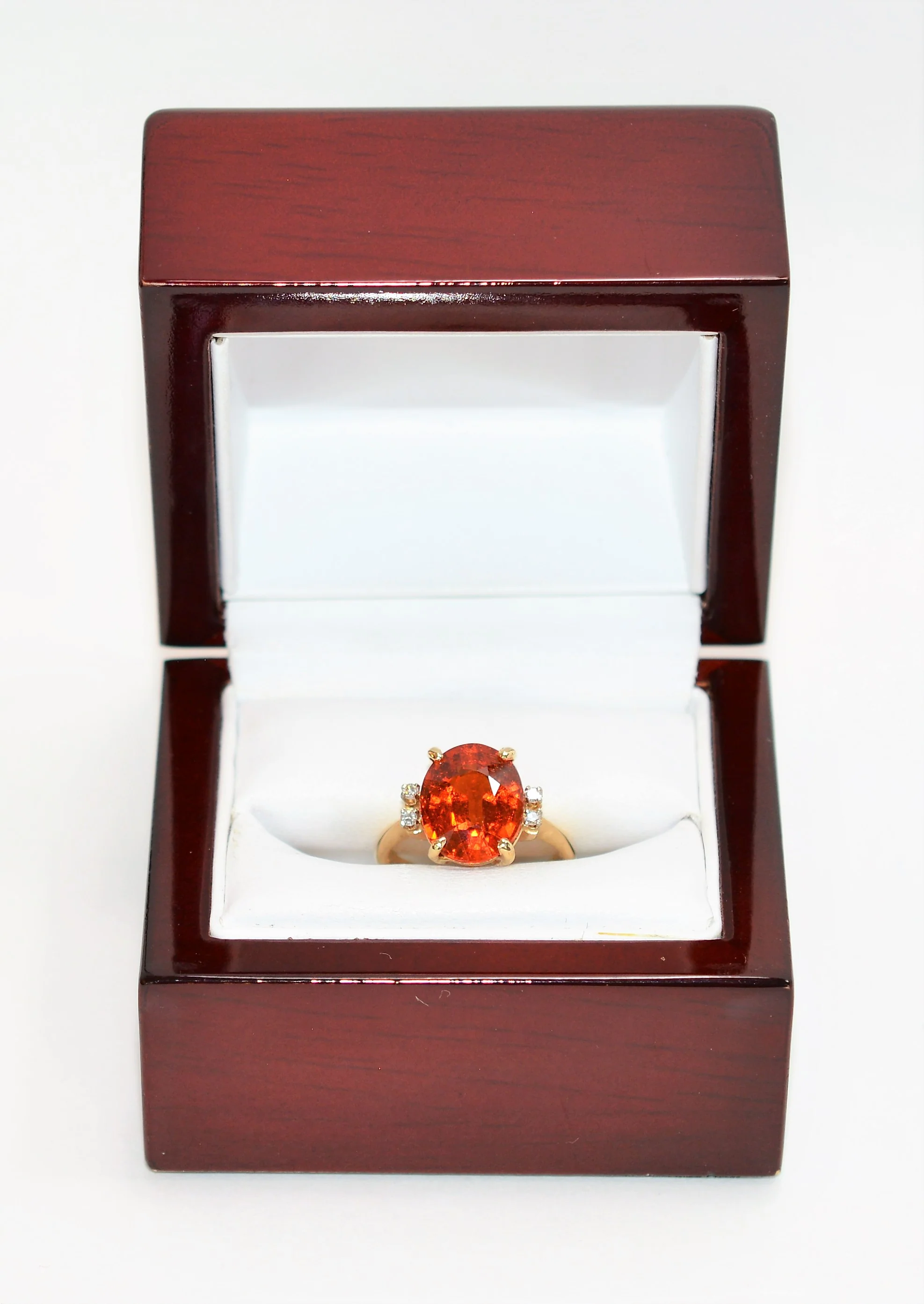 Natural Spessartine Mandarin Garnet & Diamond Ring 14K Solid Gold 6.47tcw Fanta Garnet Ring Orange Ring January Birthstone Ring Women's Ring - Image 12