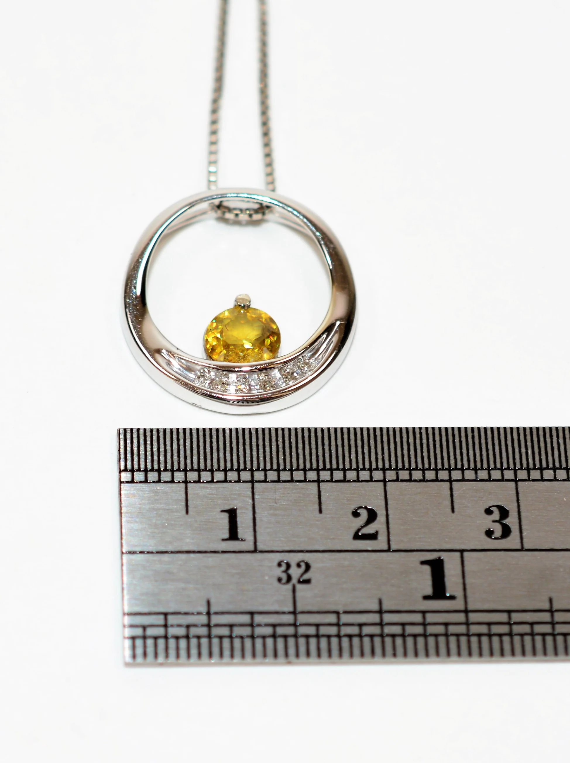 Natural Sphene Titanite & Diamond Necklace 14K Solid White Gold .87tcw Pendant Necklace Gemstone Necklace Sphene Necklace Women's Necklace - Image 10