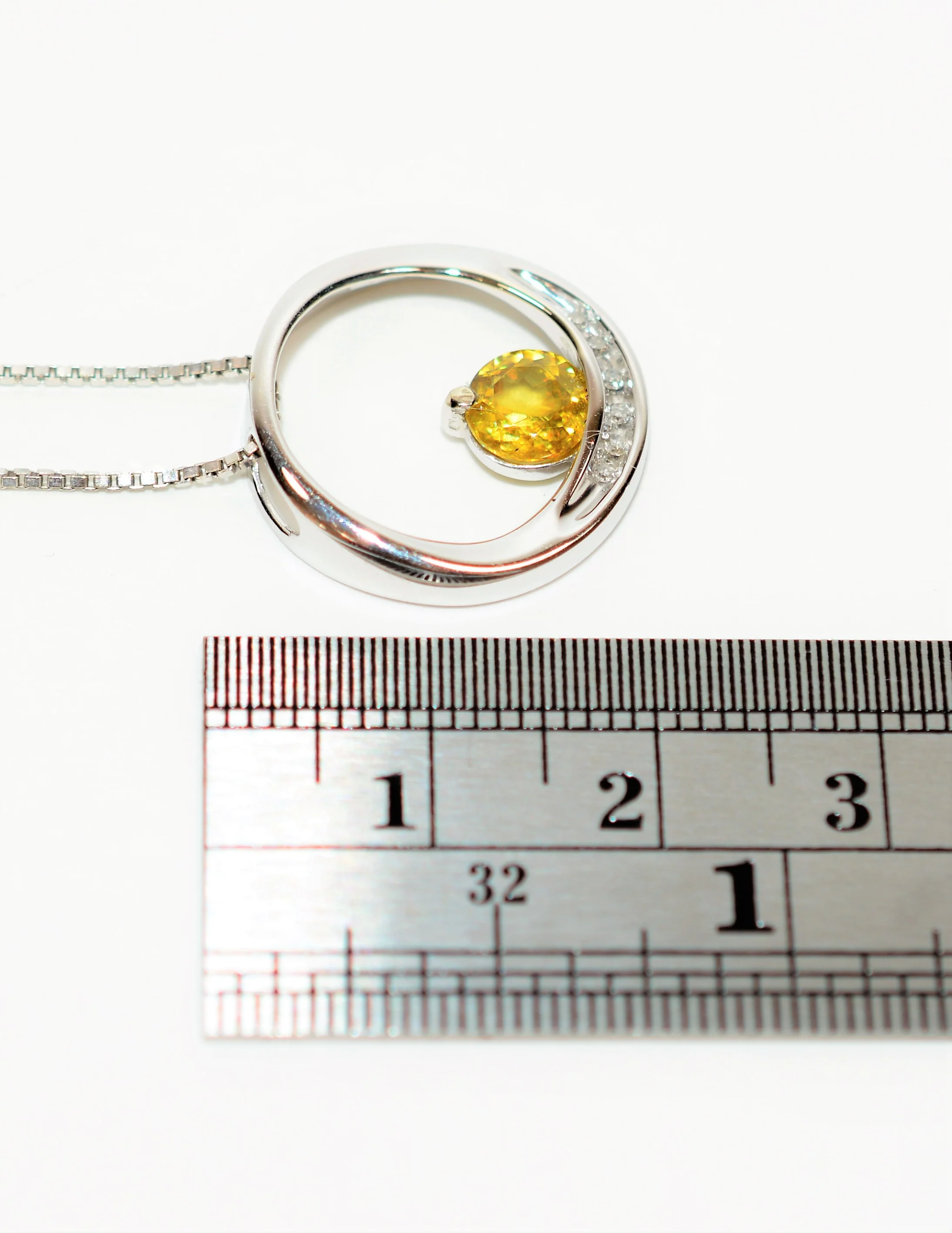 Natural Sphene Titanite & Diamond Necklace 14K Solid White Gold .87tcw Pendant Necklace Gemstone Necklace Sphene Necklace Women's Necklace - Image 9