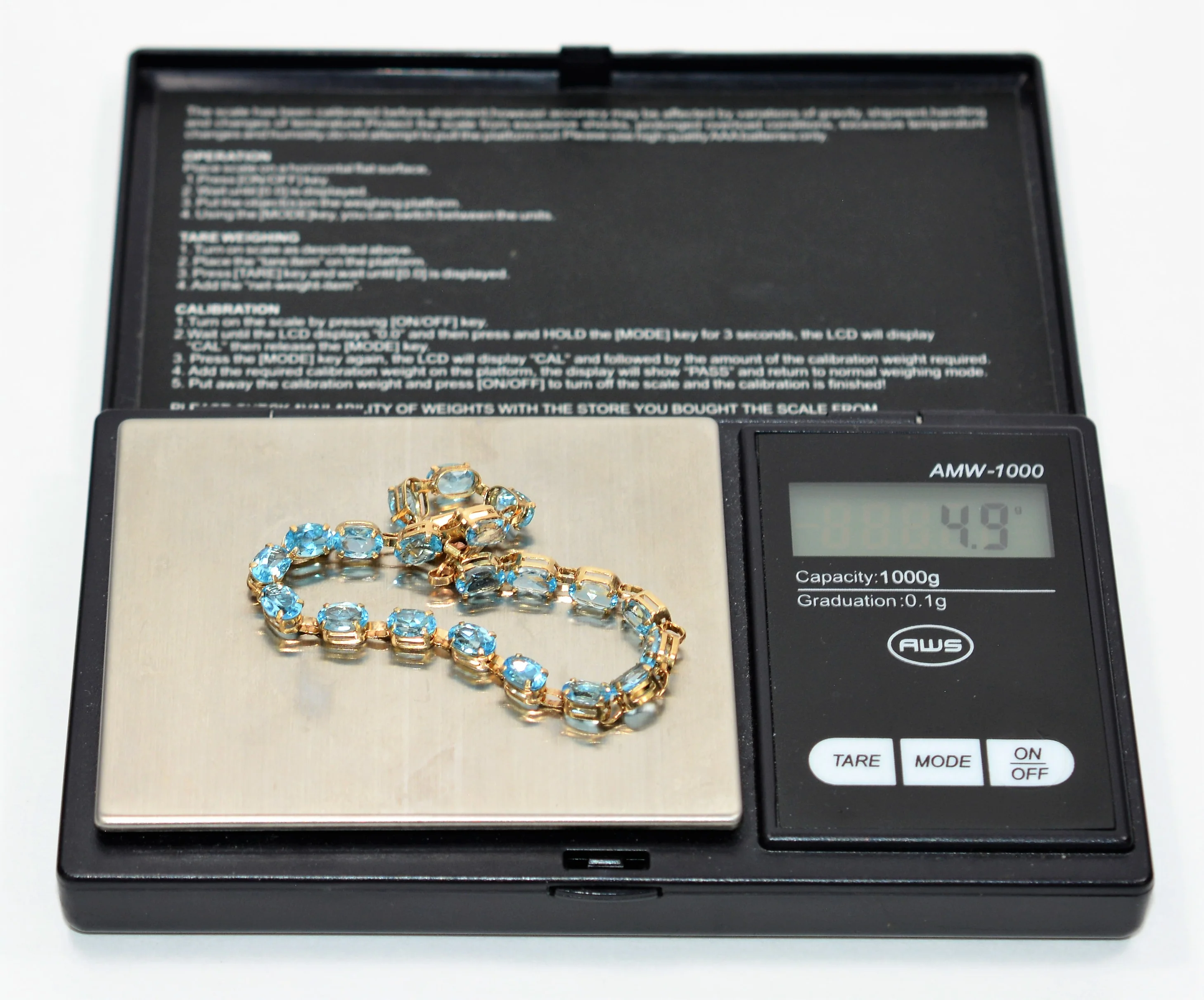 Natural Swiss Blue Topaz Bracelet 10K Solid Gold 11.60tcw Gemstone Bracelet Tennis Bracelet Birthstone Bracelet Women's Bracelet Fine Jewelry - Image 9