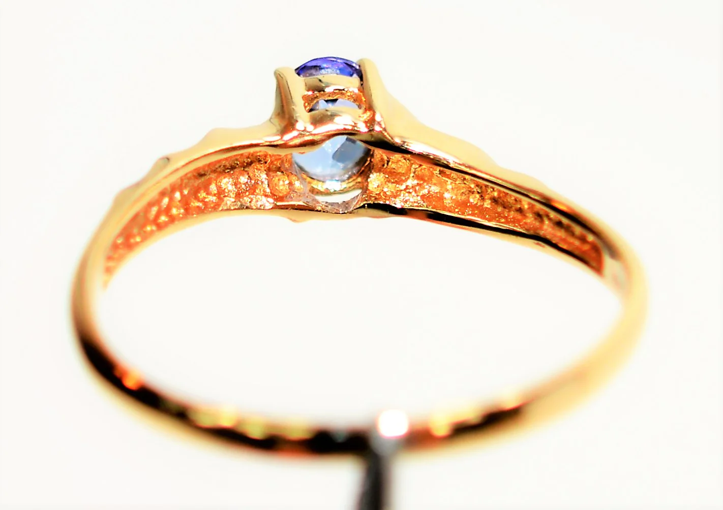 Natural Tanzanite Ring 10K Solid Gold .37ct Solitaire Ring Statement Ring Gemstone Ring Stackable Ring Engagement Ring December Birthstone - Image 7