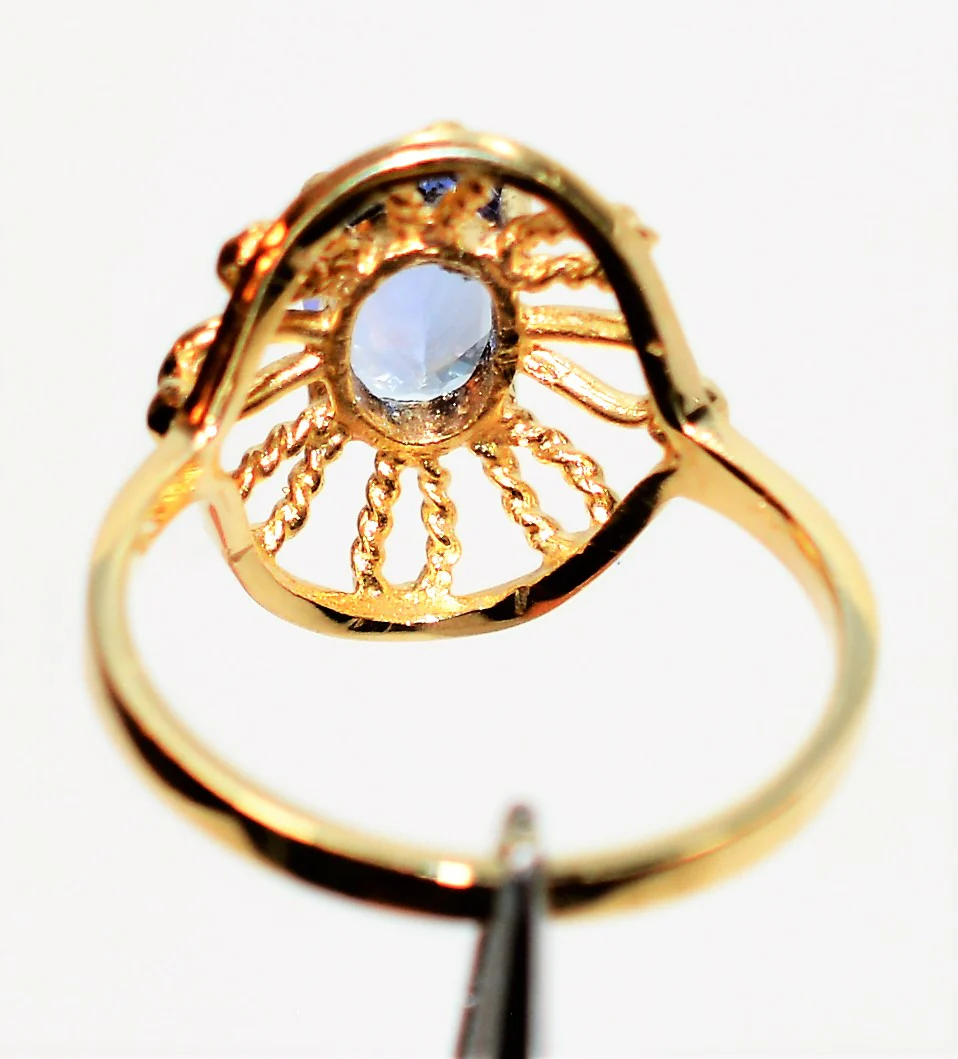 Natural Tanzanite Ring 14K Solid Gold .85ct Solitaire Ring Statement Ring Vintage Ring Gemstone Ring Women's Ring December Birthstone Ring - Image 7