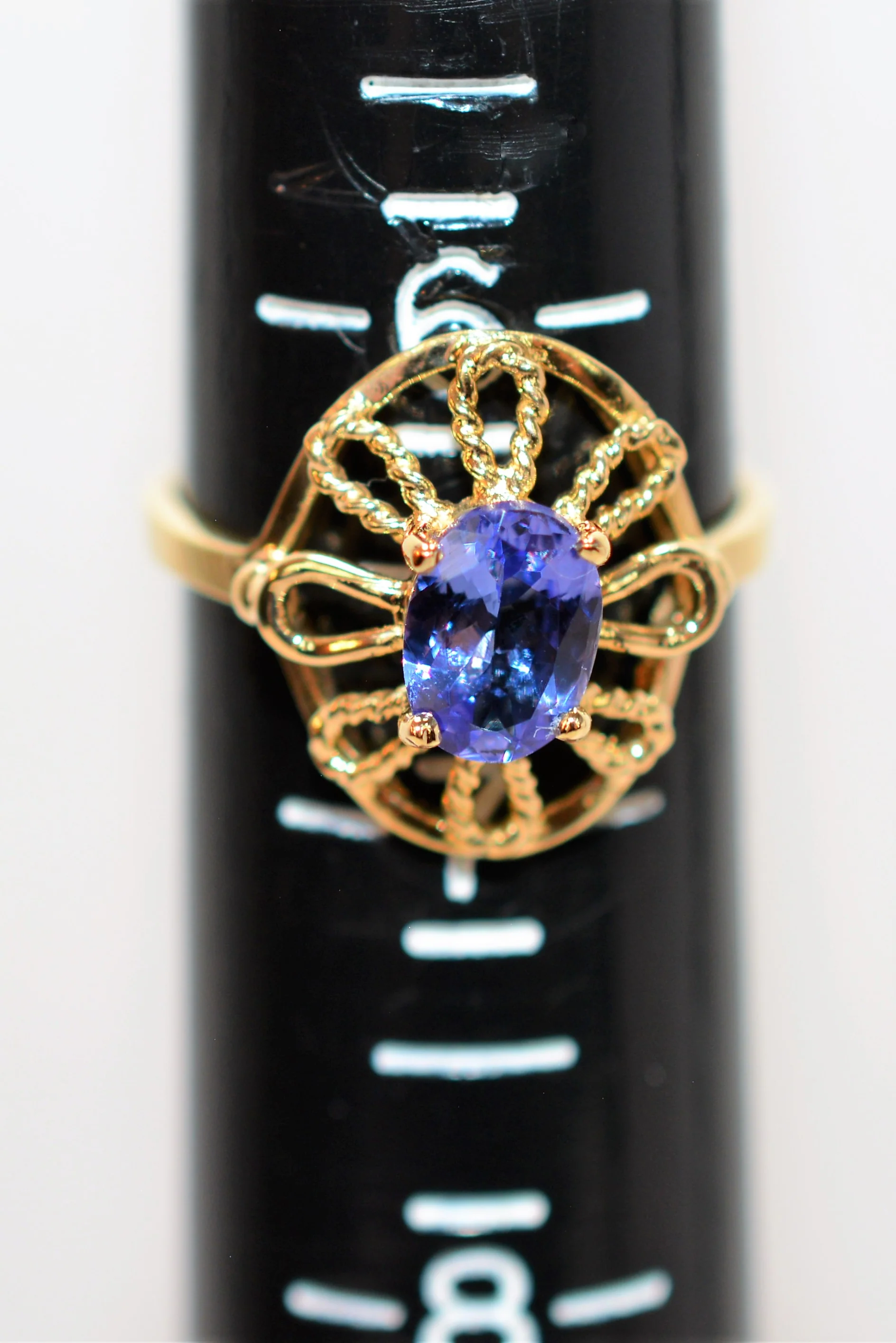 Natural Tanzanite Ring 14K Solid Gold .85ct Solitaire Ring Statement Ring Vintage Ring Gemstone Ring Women's Ring December Birthstone Ring - Image 9