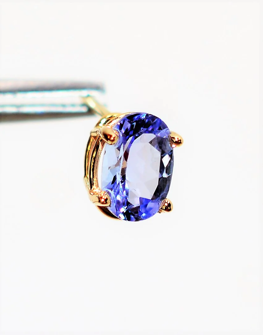 Natural Tanzanite Earrings 14K Solid Gold 1.66tcw Solitaire Earrings Gemstone Earrings Stud Earrings Birthstone Earrings Fine Women's Earrings - Image 2