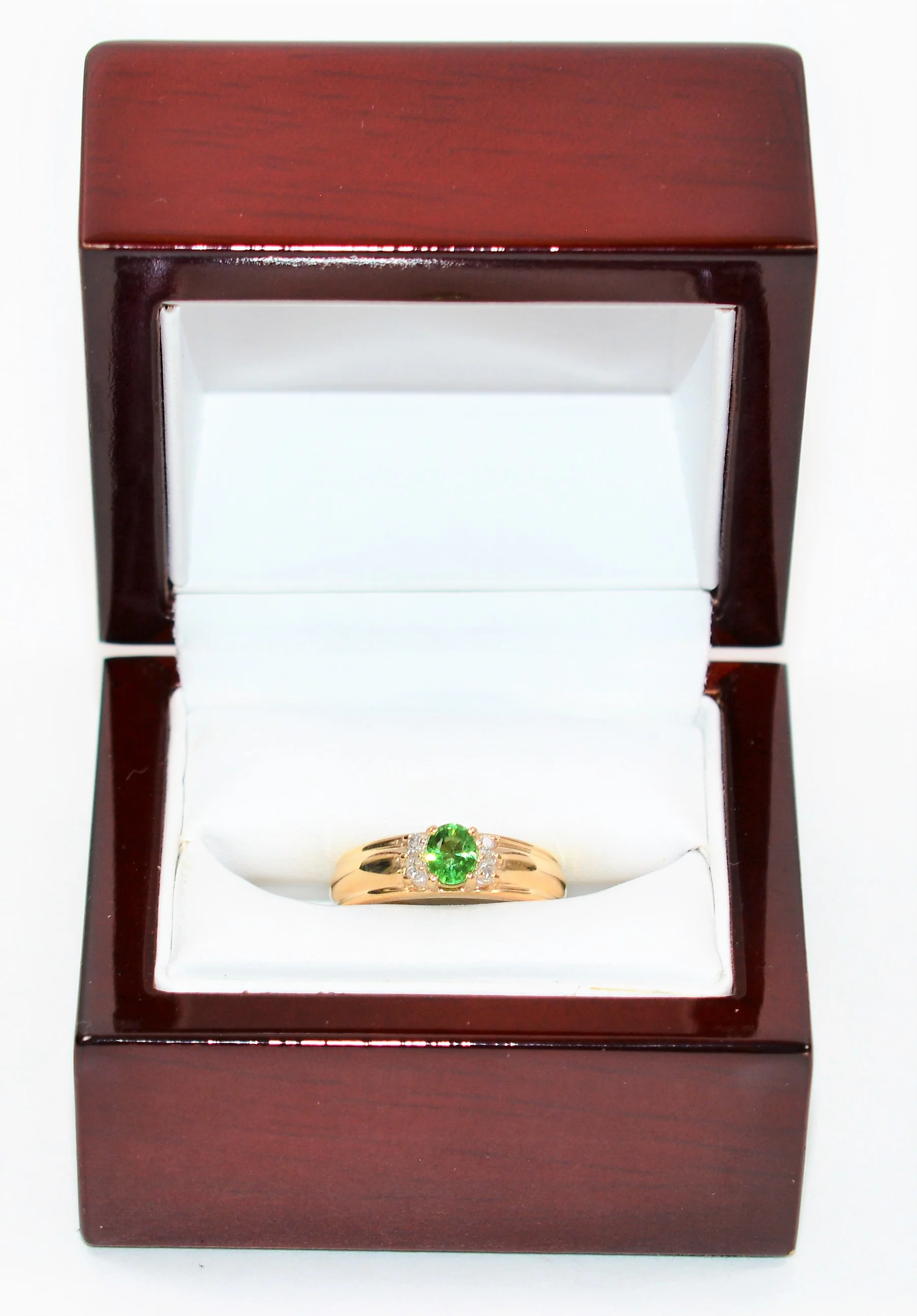 Natural Tsavorite Garnet & Diamond Ring 10K Solid Gold .52tcw Gemstone Ring Green Ring January Birthstone Ring Garnet Ring Fine Women's Ring - Image 12