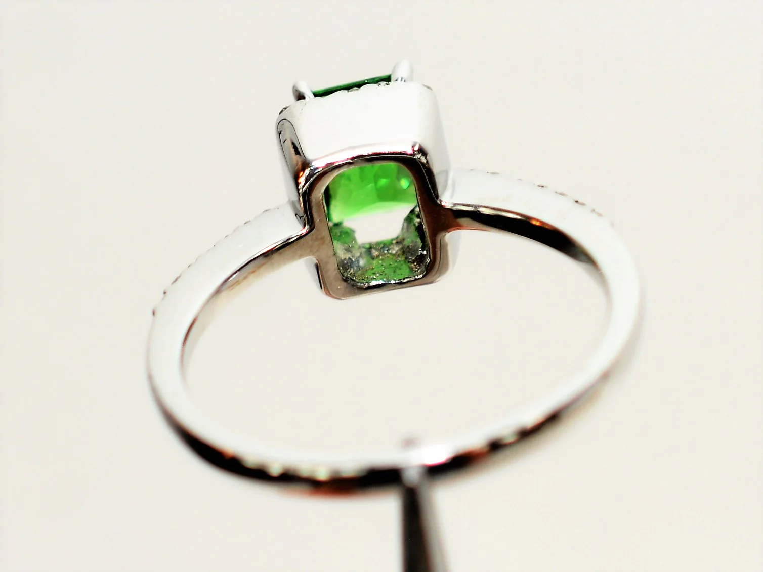 Natural Tsavorite Garnet & Diamond Ring 14K Solid White Gold 1.17tcw Engagement Ring Green Ring Wedding Ring Anniversary Ring Gemstone Ring Jewelry - Image 7