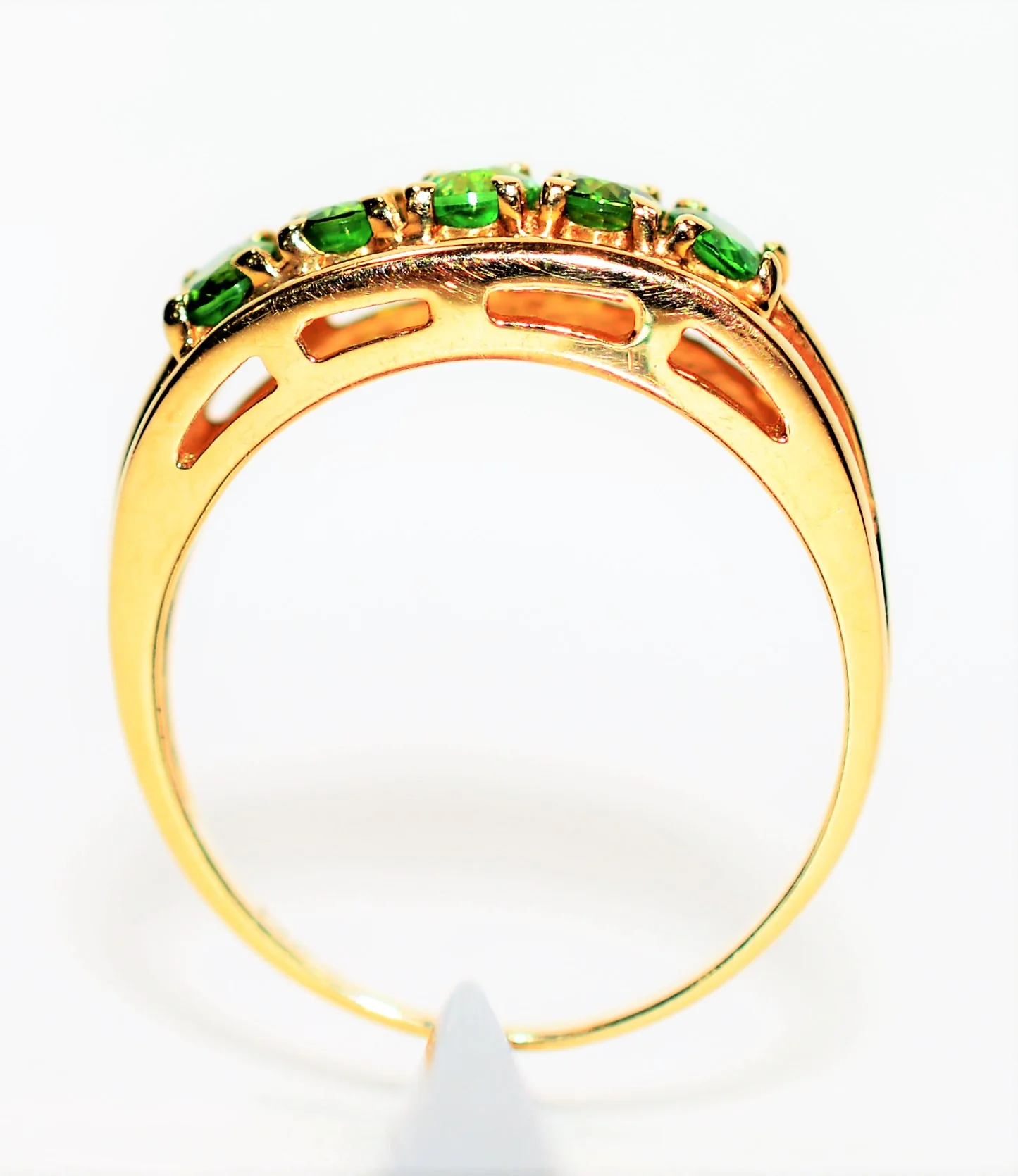 Natural Tsavorite Garnet Ring 14K Solid Gold 1.35tcw Multi-Stone Ring Cluster Ring Statement Ring Women's Ring Estate Jewelry Vintage Ring - Image 3