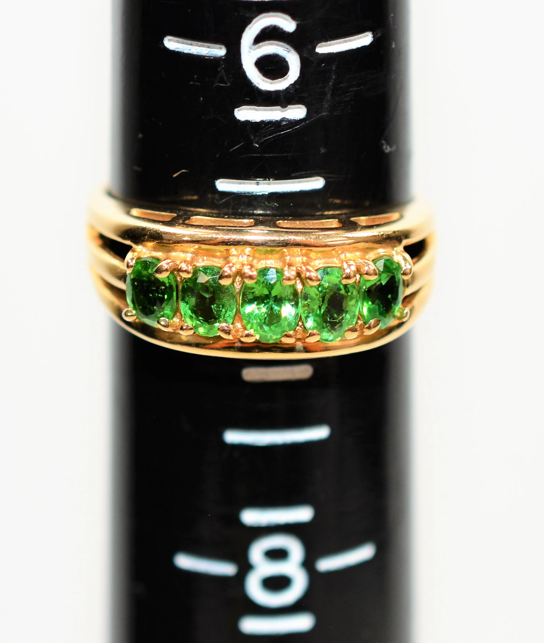 Natural Tsavorite Garnet Ring 14K Solid Gold 1.35tcw Multi-Stone Ring Cluster Ring Statement Ring Women's Ring Estate Jewelry Vintage Ring - Image 9