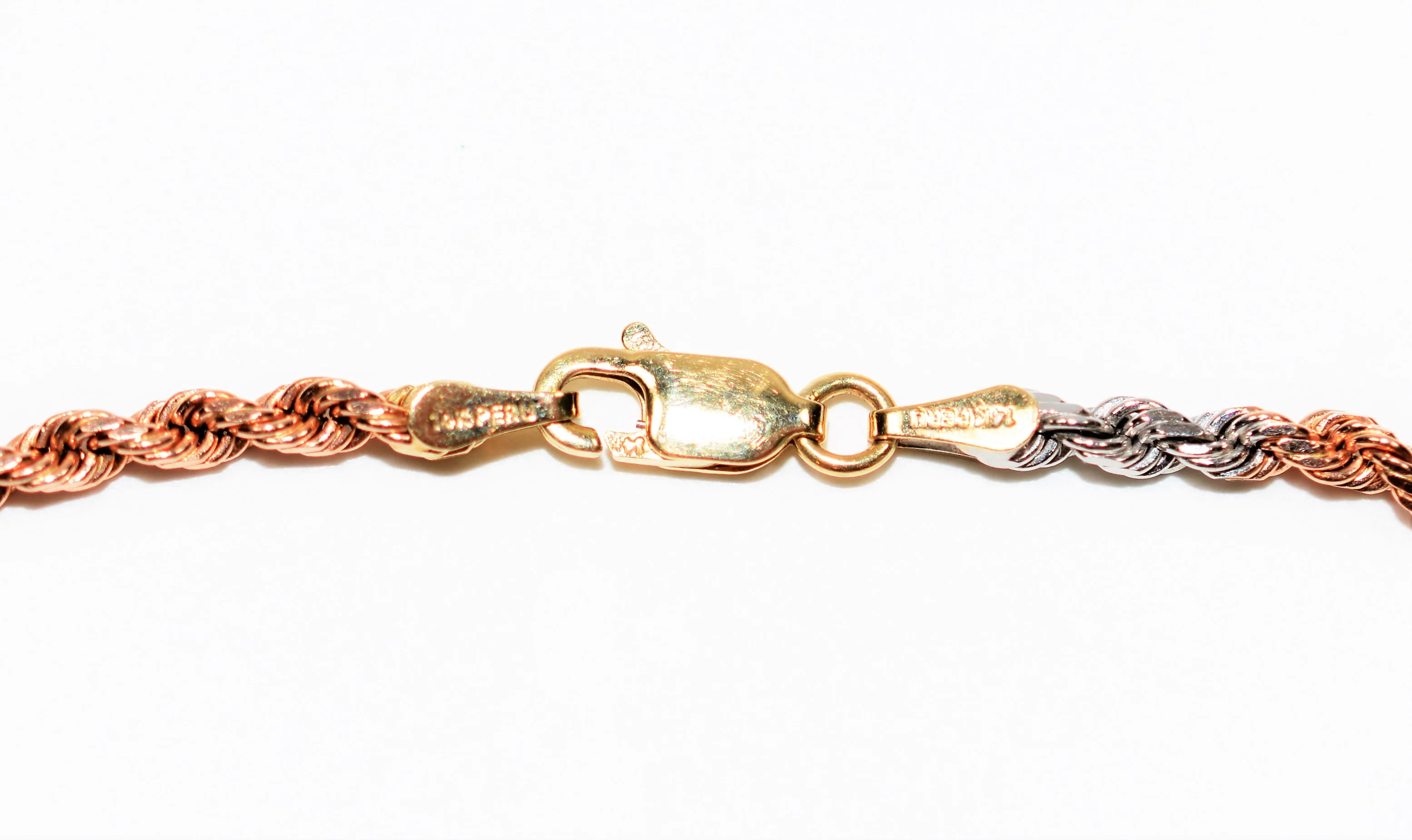 14K Solid Gold Tri Tone Gold Bracelet Twist Rope Bracelet Rose Gold Bracelet Chain Bracelet Estate Jewelry Fine Jewelry Vintage Bracelet - Image 4
