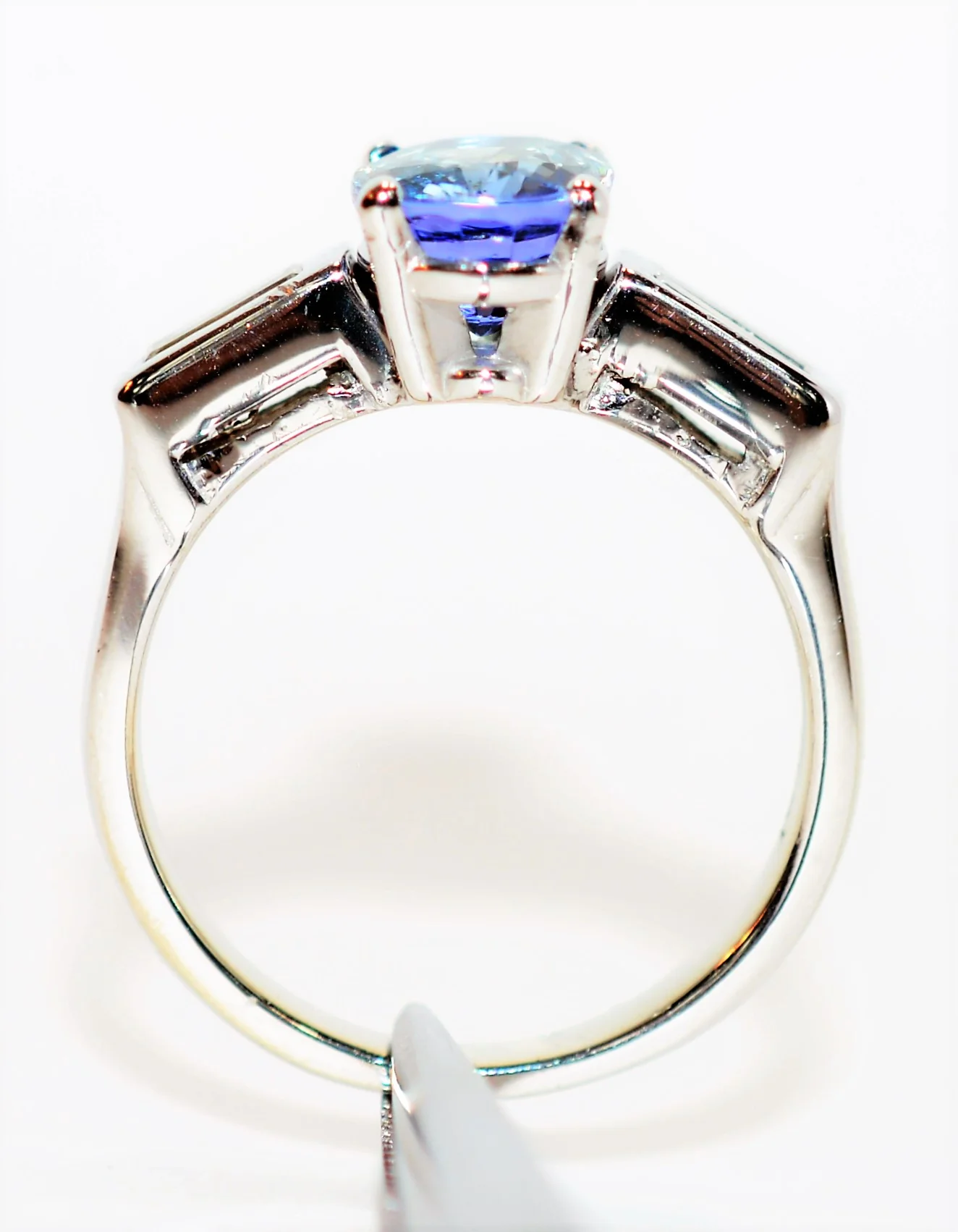 Natural Peacock Tanzanite & Diamond Ring Solid Platinum 2.14tcw Gemstone Ring Engagement Ring Tanzanite Ring December Birthstone Fine Bridal - Image 3