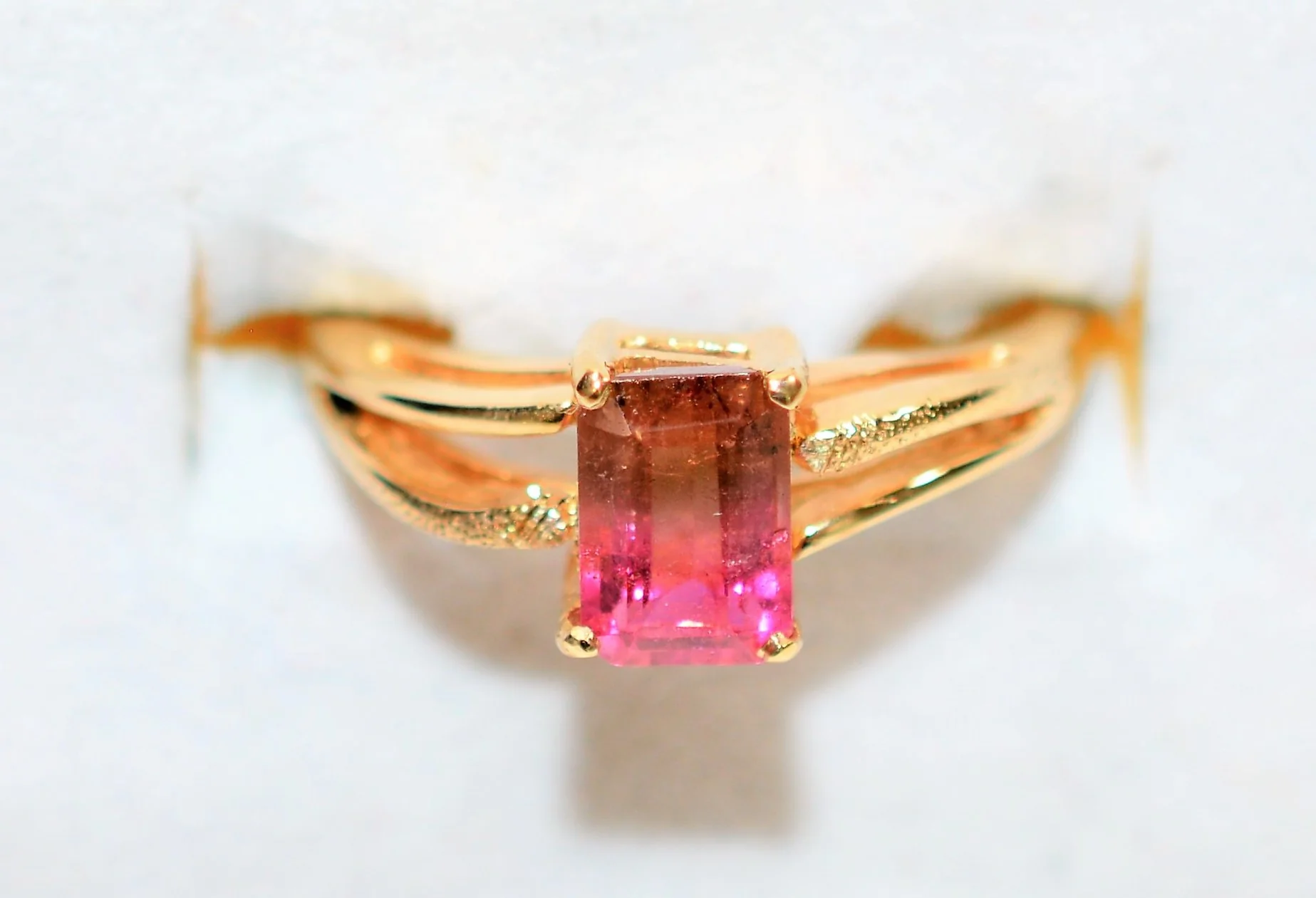 Natural Watermelon Tourmaline Ring 10K Solid Gold 1.26ct Gemstone Ring Solitaire Ring Ladies Ring Birthstone Ring Anniversary Ring Jewellery - Image 5